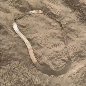 925 Sterling Silver Herringbone Necklace, Flex Layering Chain, 9mm / 16in